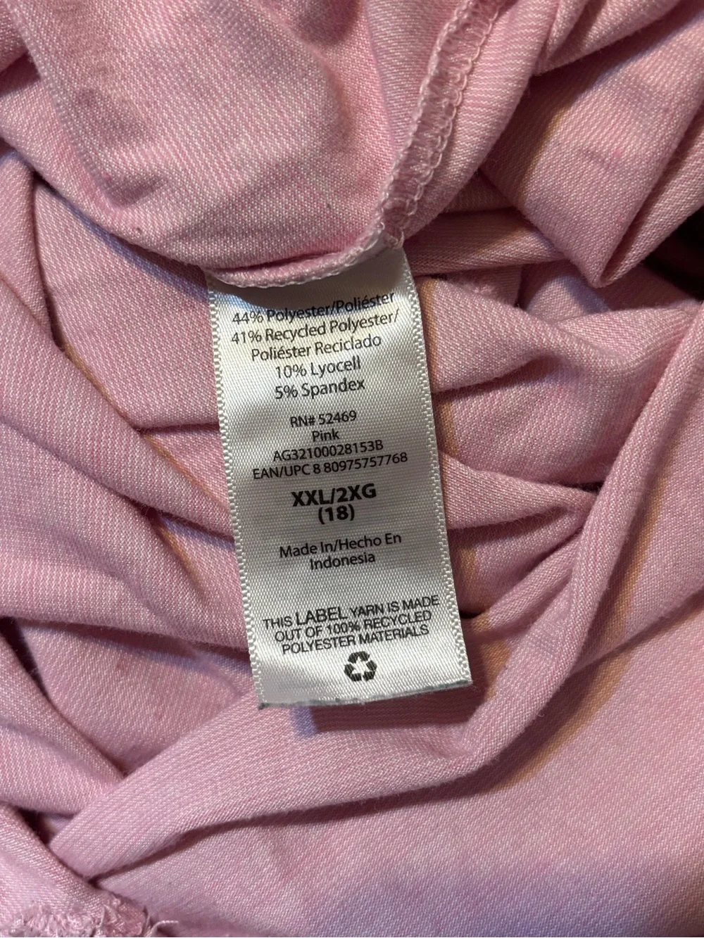 Athletic Works Light Pink Long-Sleeve Crewneck Top